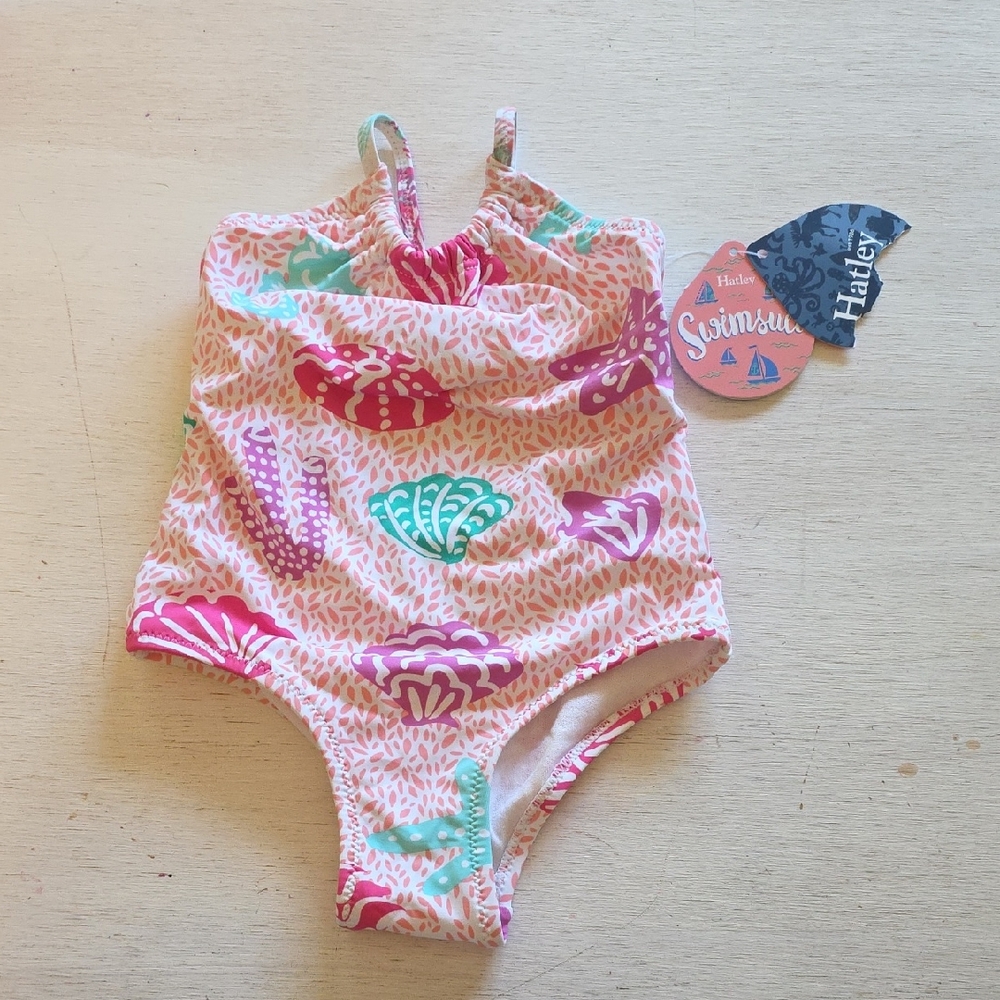 Hatley One Piece‎ Swimsuit - Pink and Green Seashell